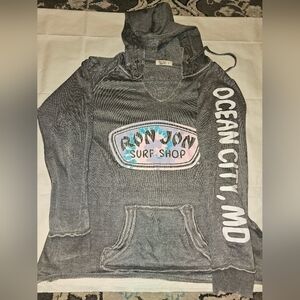 Ron Jon Surf Shop Cocoa Ocean City MD Gray Hoodie Sz Large
